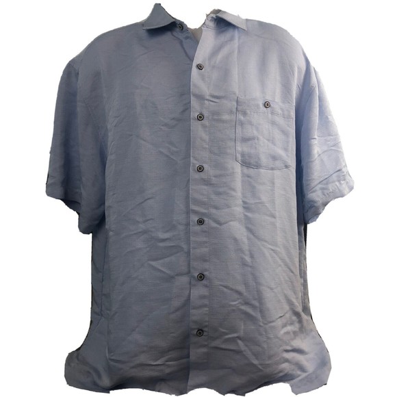 Bahama Bay Club Shirt Mens Size XL  SS Blue  Rayon Blend - Picture 1 of 4